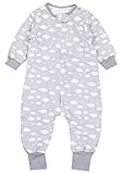 TupTam Baby Unisex Schlafsack mit Beinen und Ärmel Winter, Farbe: Wolken Grau, Größe: 104-110