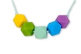Baby Zahnungshilfe Stillkette mit Hexagon Perlen in bunten Farben aus Silikon, BPA frei – stylische & bunte Baby Halskette & Beißkette in sorgsamer Handarbeit gefertigt von MilkMama