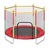 Queiting Kindertrampolin 50'' 140cm Trampolin mit Sicherheitsnetz Trampolinspielzeug für Srinnen Oder Draußen Geschenke für Jungen und Mädchen