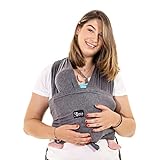 Koala Babycare Tragetuch Baby Neugeborene - Einfach Anzuziehen für Mütter und Väter - Babytrage Multi-Use Bis 9kg - Babytragetuch Anthrazitgrau