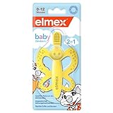 elmex Baby Zahnbürste und Beißring - für Babys von 0-12 Monaten, angenehm bei Zahnungsbeschwerden, frei von BPA und zu 100 % aus lebensmittelechtem Silikon