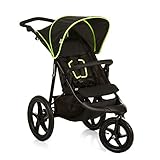 Hauck Kinder Buggy Runner, Große Luftreifen 3 Rad, Bis 25 kg, mit Liegefunktion und Netzfenster, Höhenverstellbar, Zusammenklappbar, Großer Korb, Schwarz Neon Gelb