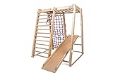 Kinder zu Hause aus Holz Spielplatz mit Rutschbahn ˝Malček-3˝ Kletternetz Ringe Kletterwand, EU-Warenlager, Zertifikat!