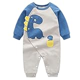 Baby Jungen Strampler Säugling Mädchen Overall Langarm Schlafanzug Einteilige Baumwoll Outfits 0-3 Monate