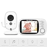 Babyphone mit Kamera, BOIFUN Smart Baby Monitor Video Überwachung mit 3.2' Digital LCD Bildschirm Wireless, VOX, Nachtsicht, Wecker, Temperaturüberwachung, Gegensprechfunktion, Wiederaufladbar