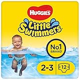 Huggies Little Swimmers Einweg-Schwimmwindeln für Babys und Kinder, Größe 2-3 (3-8 kg), 12 Bade-Windeln, Unisex