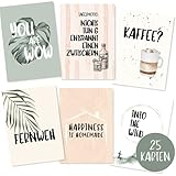 25er Postkarten Set mit schönen Sprüchen - Grußkarten Set mit Sprüchen über Liebe, Motivation, Familie und Freundschaft - Postkarten Sprüche - Spruchkarten Lebensweisheiten - Karten als Geschenk