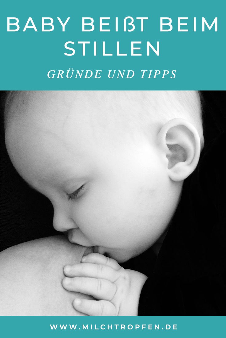 Baby beißt beim Stillen - Mögliche Gründe und Tipps wie man reagieren kann | Mehr Infos auf www.milchtropfen.de