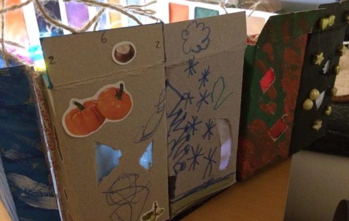 Adventskalender basteln - Endfassung von der anderen Seite