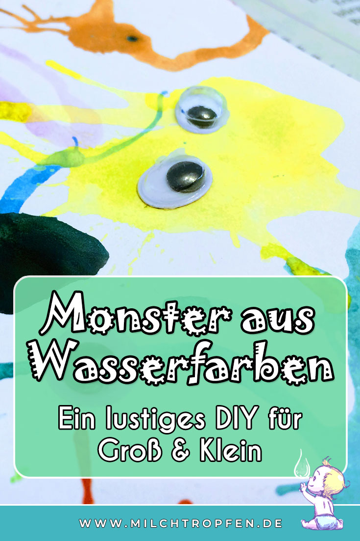 Monster aus Wasserfarben - Ein lustiges DIY für Groß & Klein | Mehr Infos auf www.milchtropfen.de