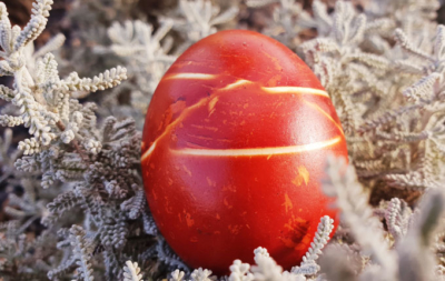 Rot-Braunes Ei mit Streifen
