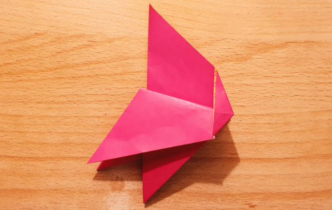 Origami Huhn mit Flügeln