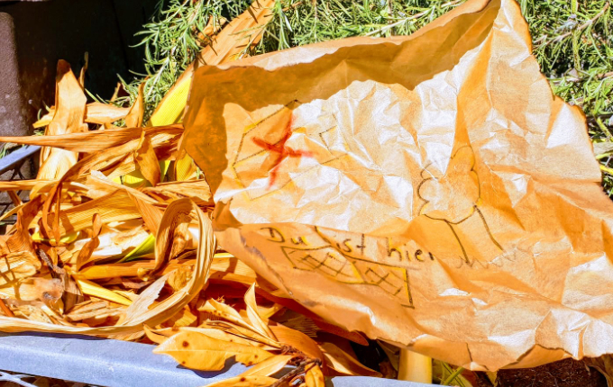 Schatzkarte für Schatzsuche im Garten